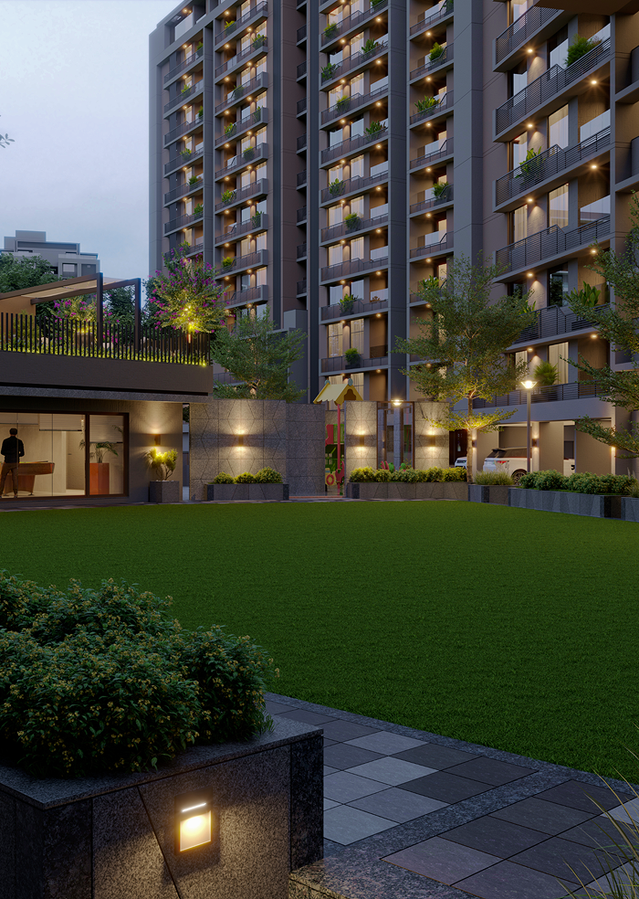 Landscaped, tree-lined living.